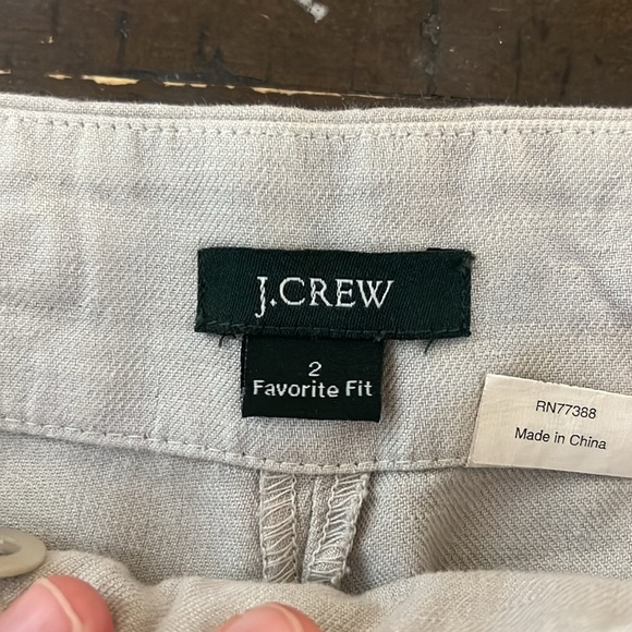 J. Crew Beige Linen Favorite Pant Size 2 Wide Leg Lagenlook Coastal Preppy Beach - Picture 2 of 16